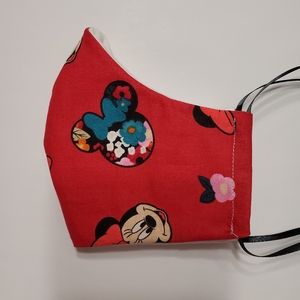 Kid's Minnie Mouse Raspberry Floral Mask